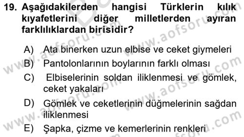 Türk Kültürü Ve Tarihine Giriş Dersi 2023 - 2024 Yılı (Final) Dönem Sonu Sınav Soruları 19. Soru