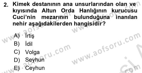 Türk Kültürü Ve Tarihine Giriş Dersi 2024 - 2025 Yılı (Vize) Ara Sınav Soruları 2. Soru