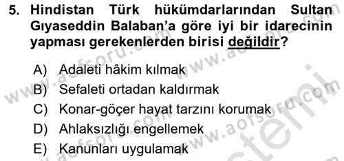 Türk Kültürü Ve Tarihine Giriş Dersi 2024 - 2025 Yılı (Vize) Ara Sınav Soruları 5. Soru
