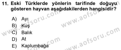 Türk Kültürü Ve Tarihine Giriş Dersi 2024 - 2025 Yılı Yaz Okulu Sınav Soruları 11. Soru