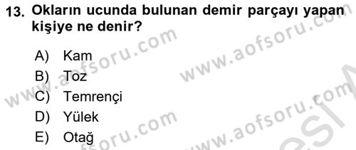 Türk Kültürü Ve Tarihine Giriş Dersi 2024 - 2025 Yılı Yaz Okulu Sınav Soruları 13. Soru