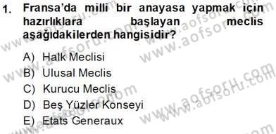 Yakınçağ Avrupa Tarihi Dersi 2014 - 2015 Yılı (Vize) Ara Sınav Soruları 1. Soru