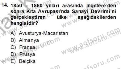 Yakınçağ Avrupa Tarihi Dersi 2014 - 2015 Yılı (Vize) Ara Sınav Soruları 14. Soru