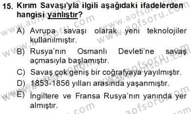 Yakınçağ Avrupa Tarihi Dersi 2014 - 2015 Yılı (Vize) Ara Sınav Soruları 15. Soru