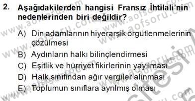 Yakınçağ Avrupa Tarihi Dersi 2014 - 2015 Yılı (Vize) Ara Sınav Soruları 2. Soru