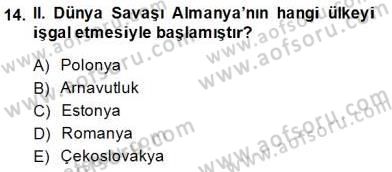 Yakınçağ Avrupa Tarihi Dersi 2014 - 2015 Yılı (Final) Dönem Sonu Sınavı 14. Soru