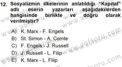 Yakınçağ Avrupa Tarihi Dersi Ara Sınavı Deneme Sınav Soruları 12. Soru