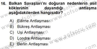 Yakınçağ Avrupa Tarihi Dersi 2015 - 2016 Yılı (Vize) Ara Sınav Soruları 16. Soru