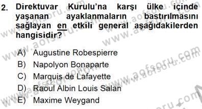 Yakınçağ Avrupa Tarihi Dersi 2015 - 2016 Yılı (Vize) Ara Sınav Soruları 2. Soru