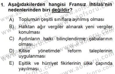 Yakınçağ Avrupa Tarihi Dersi 2015 - 2016 Yılı (Final) Dönem Sonu Sınav Soruları 1. Soru