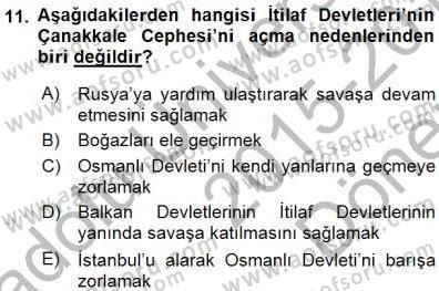 Yakınçağ Avrupa Tarihi Dersi 2015 - 2016 Yılı (Final) Dönem Sonu Sınav Soruları 11. Soru