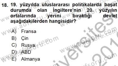 Yakınçağ Avrupa Tarihi Dersi 2015 - 2016 Yılı (Final) Dönem Sonu Sınav Soruları 18. Soru