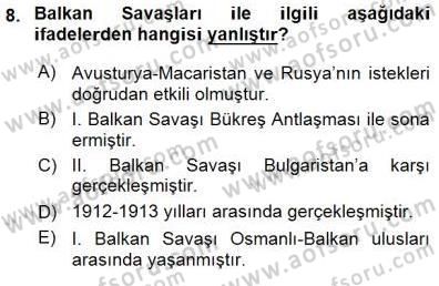 Yakınçağ Avrupa Tarihi Dersi 2015 - 2016 Yılı (Final) Dönem Sonu Sınav Soruları 8. Soru