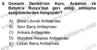 Yakınçağ Avrupa Tarihi Dersi 2015 - 2016 Yılı (Final) Dönem Sonu Sınav Soruları 9. Soru