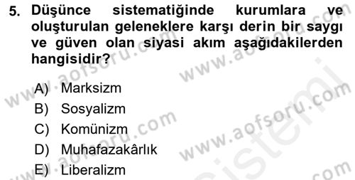 Yakınçağ Avrupa Tarihi Dersi 2017 - 2018 Yılı 3 Ders Sınav Soruları 5. Soru