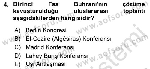 Yakınçağ Avrupa Tarihi Dersi 2018 - 2019 Yılı 3 Ders Sınav Soruları 4. Soru