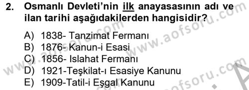 Türkiye Cumhuriyeti Siyasî Tarihi Dersi 2012 - 2013 Yılı (Vize) Ara Sınav Soruları 2. Soru