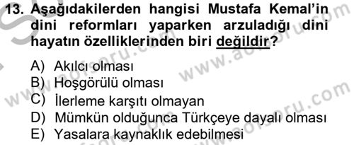 Türkiye Cumhuriyeti Siyasî Tarihi Dersi 2012 - 2013 Yılı (Final) Dönem Sonu Sınav Soruları 13. Soru