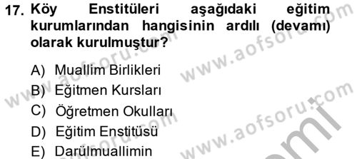 Türkiye Cumhuriyeti Siyasî Tarihi Dersi 2013 - 2014 Yılı (Vize) Ara Sınav Soruları 17. Soru