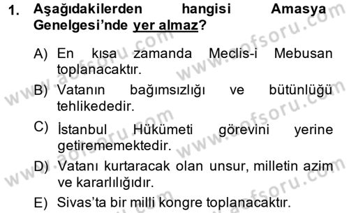 Türkiye Cumhuriyeti Siyasî Tarihi Dersi 2013 - 2014 Yılı (Final) Dönem Sonu Sınav Soruları 1. Soru