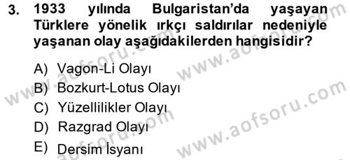 Türkiye Cumhuriyeti Siyasî Tarihi Dersi 2013 - 2014 Yılı (Final) Dönem Sonu Sınav Soruları 3. Soru