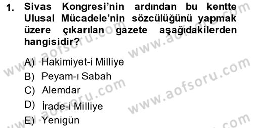 Türkiye Cumhuriyeti Siyasî Tarihi Dersi 2013 - 2014 Yılı Tek Ders Sınav Soruları 1. Soru