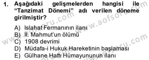 Türkiye Cumhuriyeti Siyasî Tarihi Dersi 2014 - 2015 Yılı (Final) Dönem Sonu Sınav Soruları 1. Soru