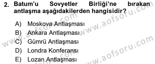 Türkiye Cumhuriyeti Siyasî Tarihi Dersi 2015 - 2016 Yılı (Vize) Ara Sınav Soruları 2. Soru
