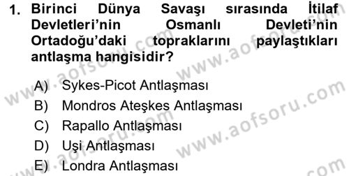 Türkiye Cumhuriyeti Siyasî Tarihi Dersi 2016 - 2017 Yılı (Vize) Ara Sınav Soruları 1. Soru