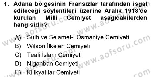 Türkiye Cumhuriyeti Siyasî Tarihi Dersi 2017 - 2018 Yılı 3 Ders Sınav Soruları 1. Soru
