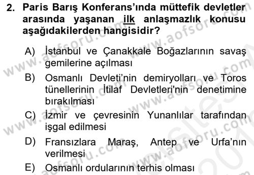 Türkiye Cumhuriyeti Siyasî Tarihi Dersi 2018 - 2019 Yılı (Vize) Ara Sınav Soruları 2. Soru