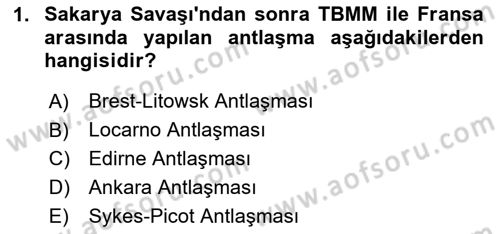 Türkiye Cumhuriyeti Siyasî Tarihi Dersi 2020 - 2021 Yılı Yaz Okulu Sınav Soruları 1. Soru