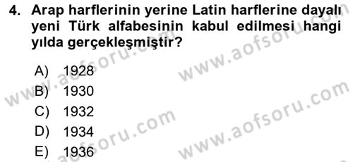 Türkiye Cumhuriyeti Siyasî Tarihi Dersi 2020 - 2021 Yılı Yaz Okulu Sınav Soruları 4. Soru