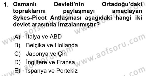Türkiye Cumhuriyeti Siyasî Tarihi Dersi 2021 - 2022 Yılı Yaz Okulu Sınav Soruları 1. Soru