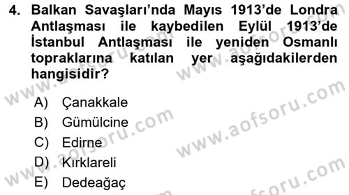 Türkiye Cumhuriyeti Siyasî Tarihi Dersi 2023 - 2024 Yılı (Vize) Ara Sınav Soruları 4. Soru