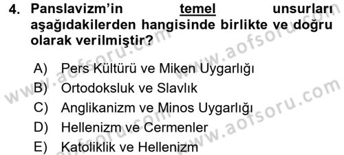 Osmanlı Tarihi (1876–1918) Dersi 2017 - 2018 Yılı (Final) Dönem Sonu Sınavı 4. Soru