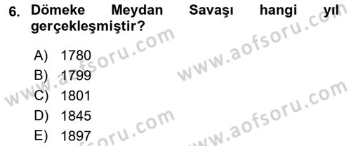 Osmanlı Tarihi (1876–1918) Dersi 2019 - 2020 Yılı (Final) Dönem Sonu Sınav Soruları 6. Soru