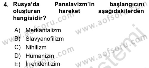 Osmanlı Tarihi (1876–1918) Dersi 2021 - 2022 Yılı Yaz Okulu Sınav Soruları 4. Soru
