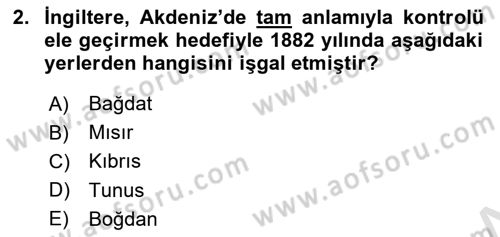 Osmanlı Tarihi (1876–1918) Dersi 2022 - 2023 Yılı Yaz Okulu Sınav Soruları 2. Soru