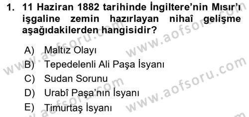 Osmanlı Tarihi (1876–1918) Dersi 2024 - 2025 Yılı Yaz Okulu Sınav Soruları 1. Soru