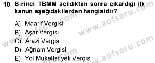 Türkiye Cumhuriyeti İktisat Tarihi Dersi 2014 - 2015 Yılı (Vize) Ara Sınav Soruları 10. Soru