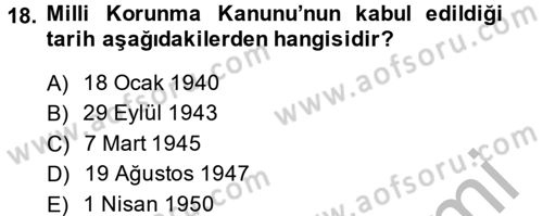 Türkiye Cumhuriyeti İktisat Tarihi Dersi 2014 - 2015 Yılı (Vize) Ara Sınav Soruları 18. Soru