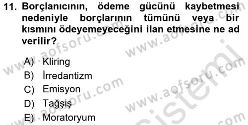 Türkiye Cumhuriyeti İktisat Tarihi Dersi 2015 - 2016 Yılı (Final) Dönem Sonu Sınav Soruları 11. Soru