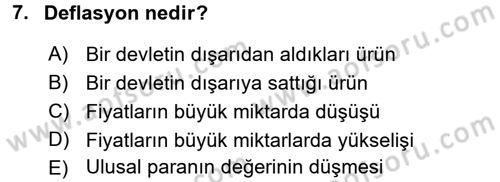 Türkiye Cumhuriyeti İktisat Tarihi Dersi 2015 - 2016 Yılı (Final) Dönem Sonu Sınav Soruları 7. Soru