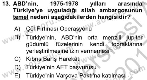 Türkiye Cumhuriyeti İktisat Tarihi Dersi 2016 - 2017 Yılı 3 Ders Sınav Soruları 13. Soru
