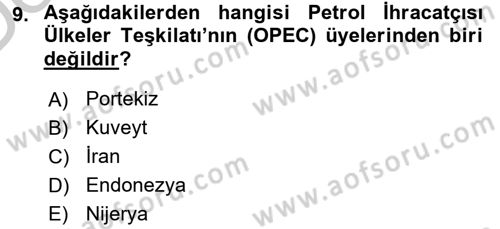 Türkiye Cumhuriyeti İktisat Tarihi Dersi 2016 - 2017 Yılı 3 Ders Sınav Soruları 9. Soru