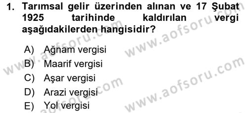 Türkiye Cumhuriyeti İktisat Tarihi Dersi 2016 - 2017 Yılı (Final) Dönem Sonu Sınav Soruları 1. Soru
