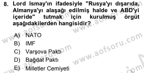 Türkiye Cumhuriyeti İktisat Tarihi Dersi 2016 - 2017 Yılı (Final) Dönem Sonu Sınav Soruları 8. Soru