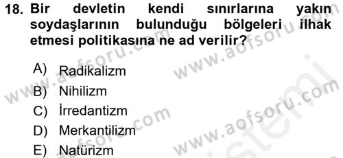 Türkiye Cumhuriyeti İktisat Tarihi Dersi 2017 - 2018 Yılı (Vize) Ara Sınav Soruları 18. Soru