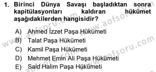 Türkiye Cumhuriyeti İktisat Tarihi Dersi 2018 - 2019 Yılı (Vize) Ara Sınav Soruları 1. Soru